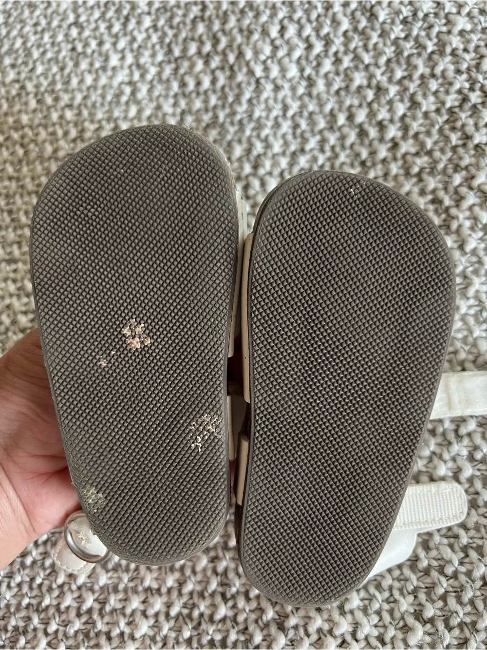 Kids White Buckle Strap Sandals